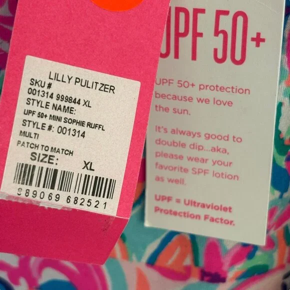 Lilly Pulitzer Mini Sophie Ruffle Dress XL 12/14 Girls Patch To Match NWT - Picture 3 of 4